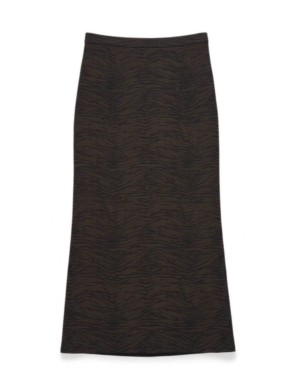 Vintage Notations Animal Print Brown Midi Skirt 10 Medium